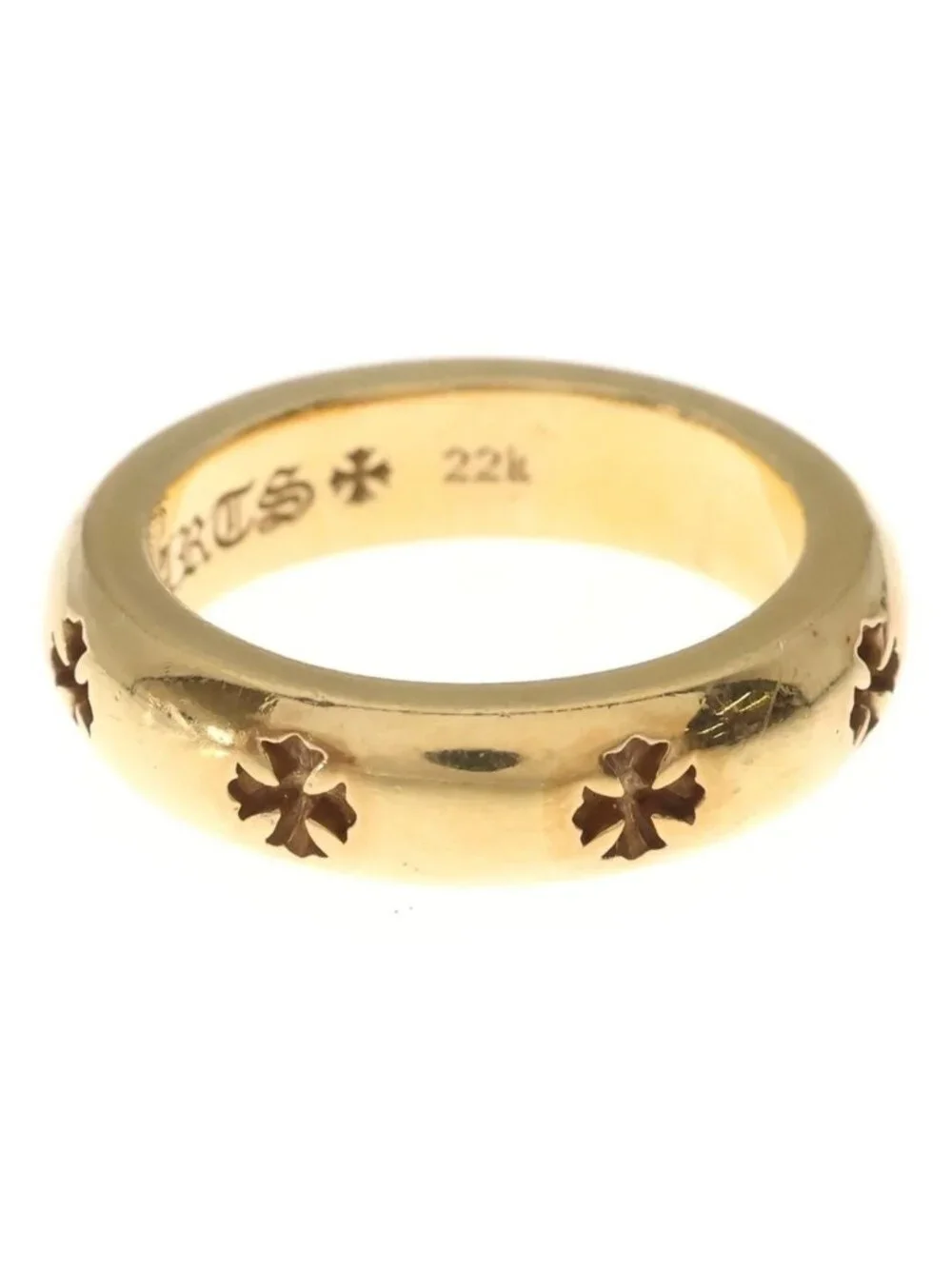 Chrome Hearts 22k Negative CH Plus 22k Tee Gold Ring